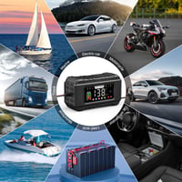 Inteligentná nabíjačka batérií Husgw 15A/8A 12V/24V s farebným displejom, teplotnou kompenzáciou, pre AGM, GEL, EFB, LiFePO4, Li-Ion, autá a motocykle 4