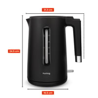 Dvojstenná rýchlovarná kanvica huslog HUS1073, 1,5 l, 2200 W, nehrdzavejúca oceľ – čierna 6
