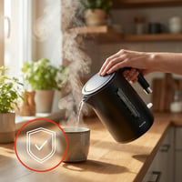 Dvojstenná rýchlovarná kanvica huslog HUS1073, 1,5 l, 2200 W, nehrdzavejúca oceľ – čierna 2