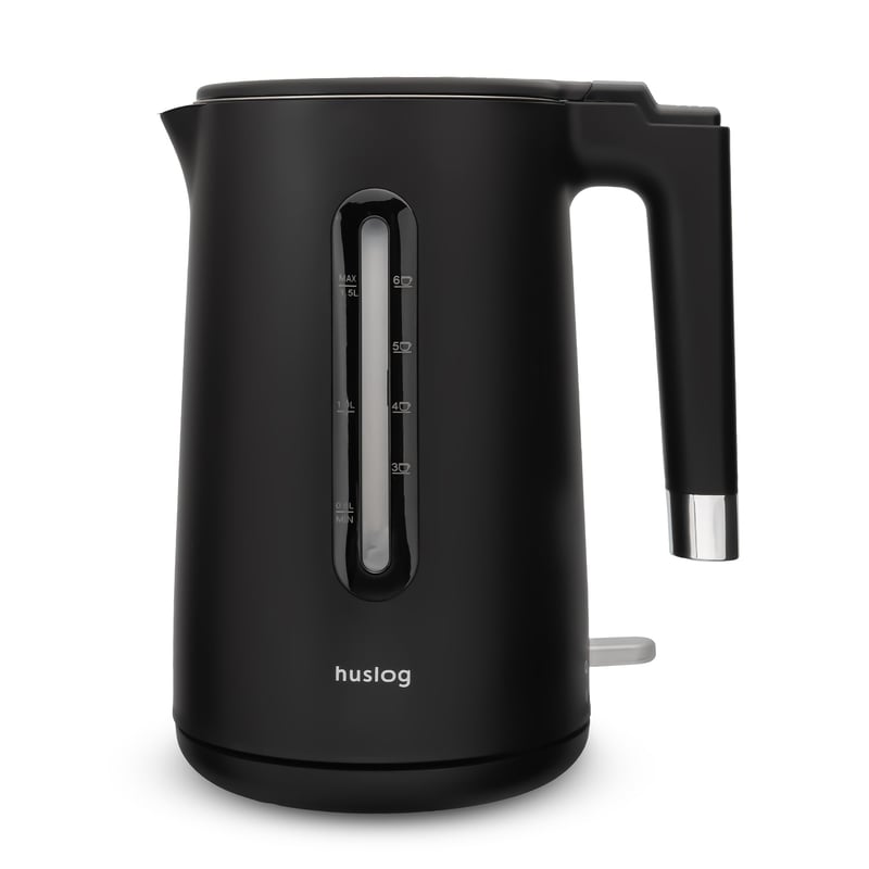 Dvojstenná rýchlovarná kanvica huslog HUS1073, 1,5 l, 2200 W, nehrdzavejúca oceľ – čierna