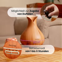 Ultrazvukový aróma difuzér huslog 280 ml, odparovač esenciálnych olejov, so 7 LED farbami, časovačom a automatickým vypnutím, tichý zvlhčovač vzduchu do domácnosti, kancelárie a na jogu 3