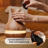 Ultrazvukový aróma difuzér huslog 280 ml, odparovač esenciálnych olejov, so 7 LED farbami, časovačom a automatickým vypnutím, tichý zvlhčovač vzduchu do domácnosti, kancelárie a na jogu 5