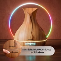 Ultrazvukový aróma difuzér huslog 280 ml, odparovač esenciálnych olejov, so 7 LED farbami, časovačom a automatickým vypnutím, tichý zvlhčovač vzduchu do domácnosti, kancelárie a na jogu 2