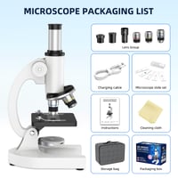 Microscop HUTACT pentru copii și adulți cu mărire 40-2000X, microscop biologic compus cu set de lamele și geantă de transport, pentru educație științifică 7