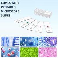 Microscop HUTACT pentru copii și adulți cu mărire 40-2000X, microscop biologic compus cu set de lamele și geantă de transport, pentru educație științifică 4