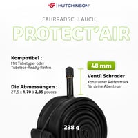 Samotesniaca duša na horský bicykel Hutchinson Protect'Air s ventilom Presta – cyklistická duša s hrúbkou 0,9 mm naplnená tesniacim tmelom proti defektom 2