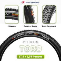 Plášť na horský bicykel Hutchinson Toro XC Tubeless Ready 27.5 x 2.35 čierny na mokrý a blatistý terén 2