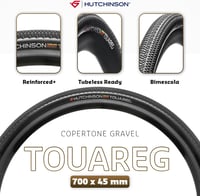 Gravel plášť Hutchinson Touareg Tubeless - čierny - 700C x 45 2