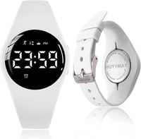 HUYVMAY Fitnesz okosóra fehér szíjjal lépésszámlálóval, kalóriaidőzítő és ébresztő, IP68 vízálló, app és Bluetooth nélkül női 1