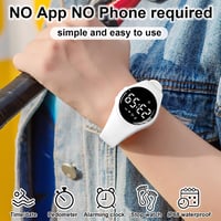 HUYVMAY Fitnesz okosóra fehér szíjjal lépésszámlálóval, kalóriaidőzítő és ébresztő, IP68 vízálló, app és Bluetooth nélkül női 2