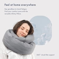 Huzi Infinity Pillow Ergonomikus Utazási és Nyakpárna Szürke - Állítható Hordozható Szundipárna Nylon Anyagból 2