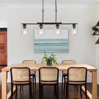 HvKvHvY fekete modern mennyezeti lámpa 4 ágú E27 farmhouse stílusú konyha nappali hálószoba 6