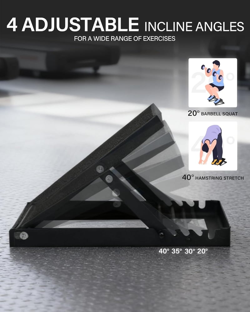 HVO Squat Wedge Calf Stretcher Edzőblokk Páros Acél Fekete