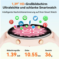 Inteligentné hodinky Hwagol pre mužov a ženy, 1,39-palcový dotykový displej, Bluetooth hovory, 140+ športových režimov, SpO2, monitor srdcového tepu, monitor spánku, krokomer, iOS, Android 2