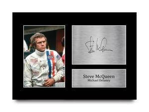 HWC Trading A4 Steve McQueen Le Mans fotó s vytlačeným podpisom filmový suvenír darček pre fanúšikov