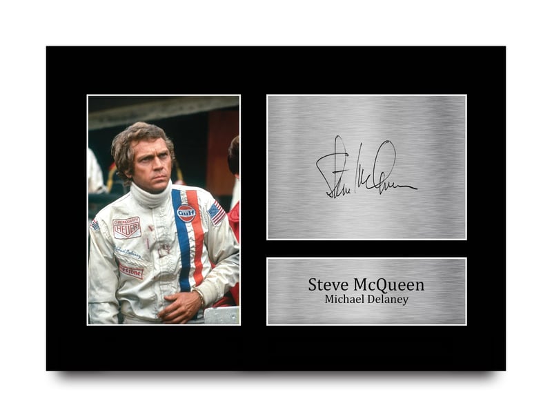 HWC Trading A4 Steve McQueen Le Mans fotó s vytlačeným podpisom filmový suvenír darček pre fanúšikov