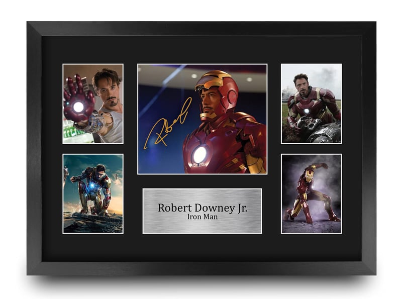 HWC Trading FR Robert Downey Jr Ironman tlačená podpísaná fotografia pre filmových fanúšikov – zarámovaný obrázok A3