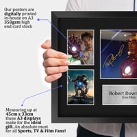 HWC Trading FR Robert Downey Jr Ironman tlačená podpísaná fotografia pre filmových fanúšikov – zarámovaný obrázok A3 3