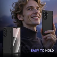 Puzdro HWeggo pre Samsung Galaxy Z Fold 7 – Magnetický, tenký ochranný kryt z PU kože, s ochranou pántu, karbónová čierna, podpora bezdrôtového nabíjania 7