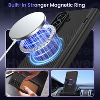 Puzdro HWeggo pre Samsung Galaxy Z Fold 7 – Magnetický, tenký ochranný kryt z PU kože, s ochranou pántu, karbónová čierna, podpora bezdrôtového nabíjania 3
