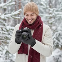 Mănuși de ciclism de iarnă Hwtcjx, compatibile cu ecran tactil, călduroase, rezistente la vânt și hidrofobe 4