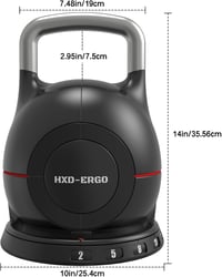 HXD-ERGO 7 az 1-ben állítható kettlebell szett 2-20 kg alumínium fogantyúval 7
