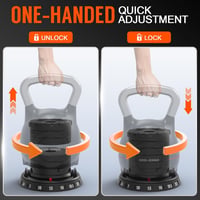 HXD-ERGO állítható kettlebell szett - fekete 3
