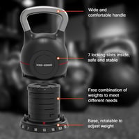 HXD-ERGO állítható kettlebell szett - fekete 5