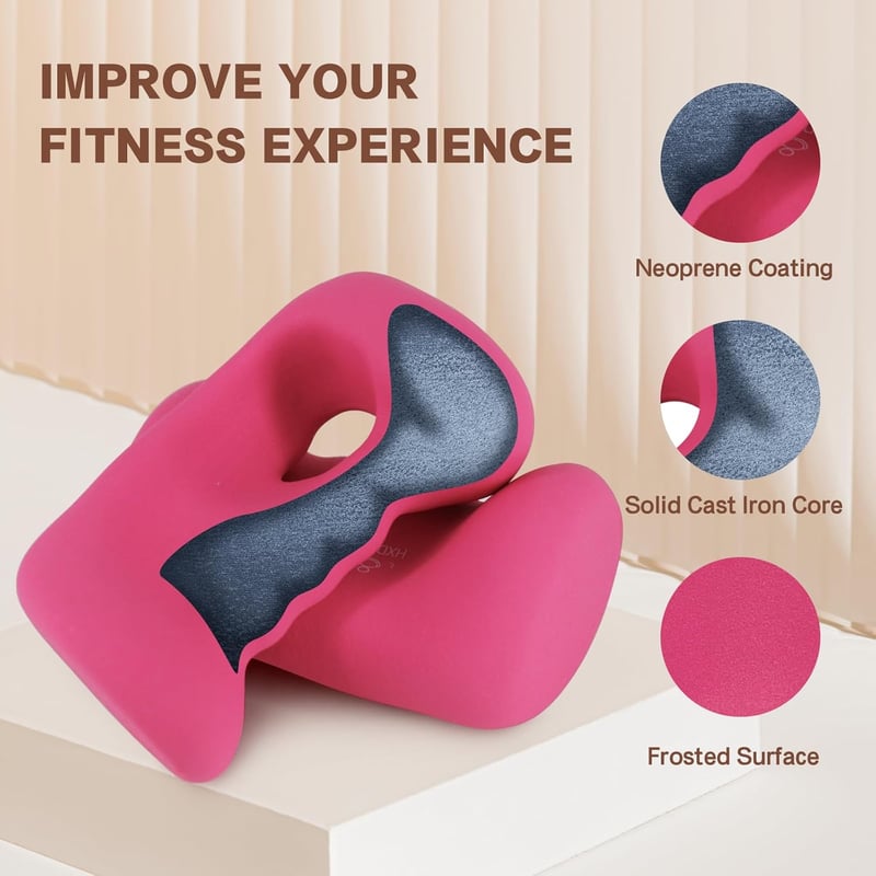 HXD-ERGO Neoprén Súlyzó Szett Nőknek, Ergonomikus Edzéshez 1,4-3,6 kg