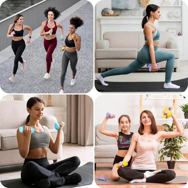 HXD-ERGO Neoprén Súlyzó Szett Nőknek, Ergonomikus Edzéshez 1,4-3,6 kg