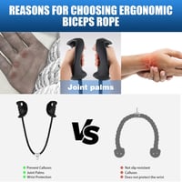 HXD-ERGO Triceps Biceps Kötél Ergonomikus Fogantyúval Csúszásmentes Gumival 6