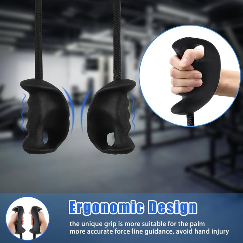 HXD-ERGO Triceps Biceps Kötél Ergonomikus Fogantyúval Csúszásmentes Gumival
