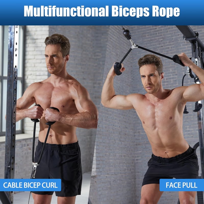 HXD-ERGO Triceps Biceps Kötél Ergonomikus Fogantyúval Csúszásmentes Gumival