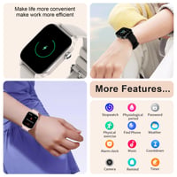 Inteligentné hodinky HXQHSTBG pre mužov a ženy, 1,8-palcové HD fitness hodinky s funkciou telefonovania, vodotesnosť IP67, meranie kyslíka v krvi, 100+ športových režimov 6