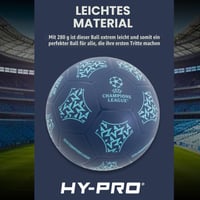 Futbalová lopta Hy-Pro UEFA Champions League – veľkosť 5, 23 cm, mäkký materiál, na vnútorné aj vonkajšie použitie, pre deti 3