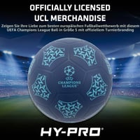 Futbalová lopta Hy-Pro UEFA Champions League – veľkosť 5, 23 cm, mäkký materiál, na vnútorné aj vonkajšie použitie, pre deti 4