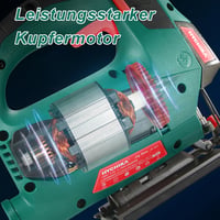 Fierăstrău pendular electric HYCHIKA 800W, adâncime de tăiere 110 mm, 800-3000 SPM, 6 viteze, laser, 0-3 poziții orbitale, 6 pânze de fierăstrău, unghi de înclinare -45°-45°, cu geantă de transport 3