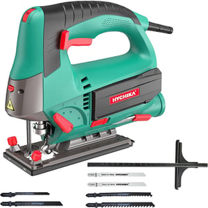 HYCHIKA Elektromos Szúrófűrész 800W, 110 mm Vágási Mélység, 800-3000 SPM, 6 Sebesség, Lézer, 0-3 Orbitális Pozíció, 6 Fűrészlap, -45°-45° Dőlésszög, Kofferrel
