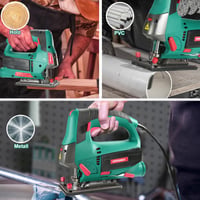 Fierăstrău pendular electric HYCHIKA 800W, adâncime de tăiere 110 mm, 800-3000 SPM, 6 viteze, laser, 0-3 poziții orbitale, 6 pânze de fierăstrău, unghi de înclinare -45°-45°, cu geantă de transport 8