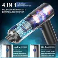HYCHIKA Kézitartású Vezeték Nélküli Porszívó 19 kPa, 2600 mAh Akkumulátor, Autó és Kanapé Tisztításhoz 2