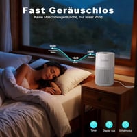 HYCHIKA Légtisztító allergiásoknak aromaterápiával, H13 HEPA szűrő, csendes 20dB, fehér 8