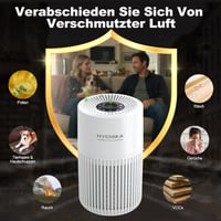 HYCHIKA Légtisztító allergiásoknak aromaterápiával, H13 HEPA szűrő, csendes 20dB, fehér 4