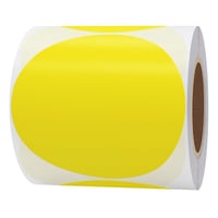 Okrúhle priame termálne samolepiace etikety Hycodest, 76 mm, žlté, 350 ks 2