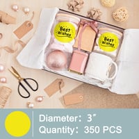 Okrúhle priame termálne samolepiace etikety Hycodest, 76 mm, žlté, 350 ks 6