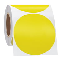 Okrúhle priame termálne samolepiace etikety Hycodest, 76 mm, žlté, 350 ks 1