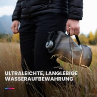 Skladacia nádrž na vodu HydraPak Seeker 3 l - kempingový vak na pitnú vodu bez BPA a PVC - mamutia sivá 2