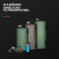 Skladacia nádrž na vodu HydraPak Seeker 3 l - kempingový vak na pitnú vodu bez BPA a PVC - mamutia sivá 7