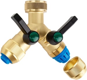 Dvojcestný rozdeľovač vody Hydrogarden so vstupom 3/4" a dvoma 1/2" výstupmi
