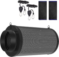 HYDROWE 6" Szénszűrő Grow Tent Szageltávolítás Inline Ventilátorhoz Előszűrővel 8