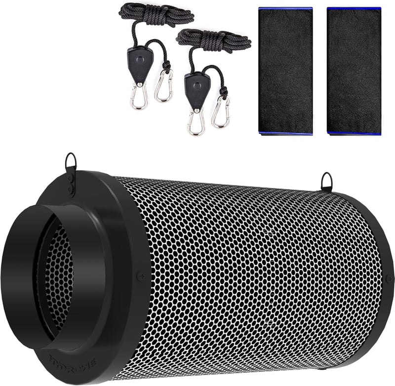 HYDROWE 6" Szénszűrő Grow Tent Szageltávolítás Inline Ventilátorhoz Előszűrővel